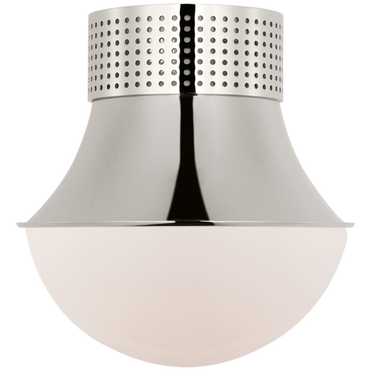 Antique Burnished Brass and Glass LED Flush Mount Light