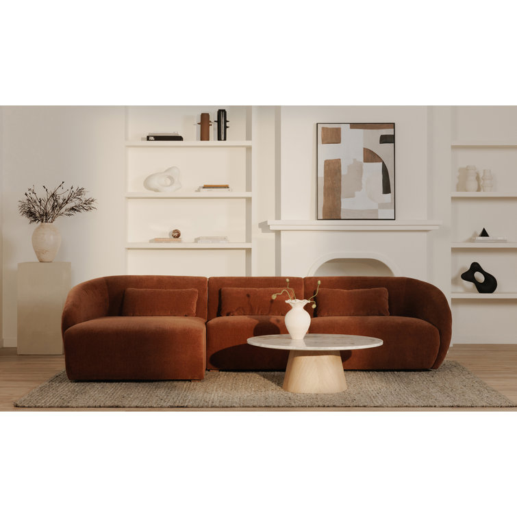 Amelia Chestnut Brown Polyester Left Arm Facing Chair