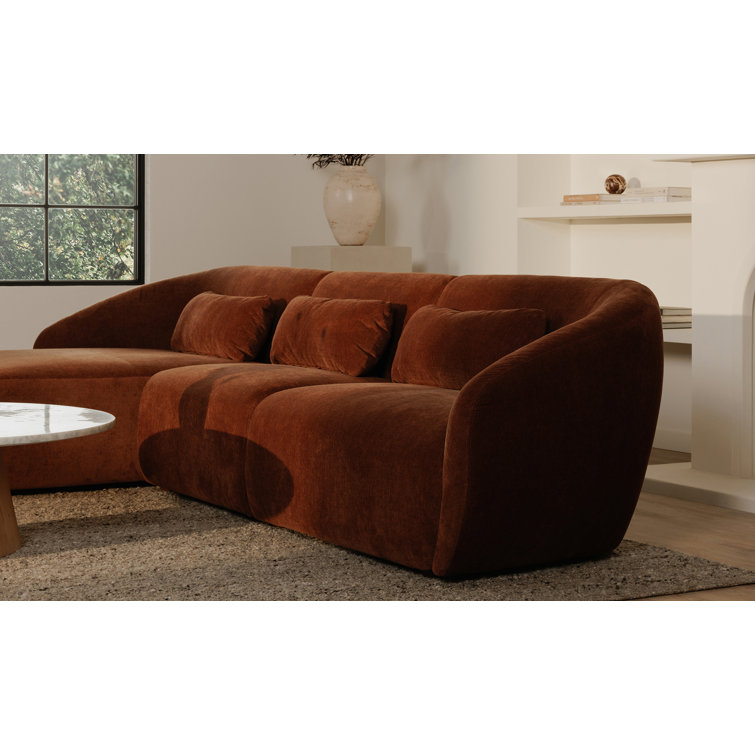 Amelia Chestnut Brown Polyester Left Arm Facing Chair