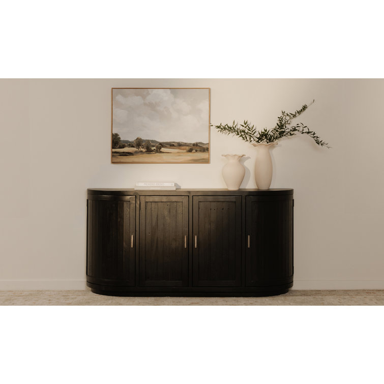Rudolfo 71'' Black Pine Wood Sideboard