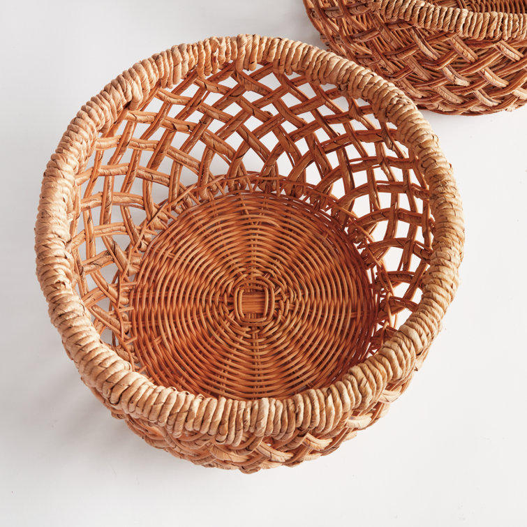 Natural Seagrass Oval Storage Baskets Set of 2