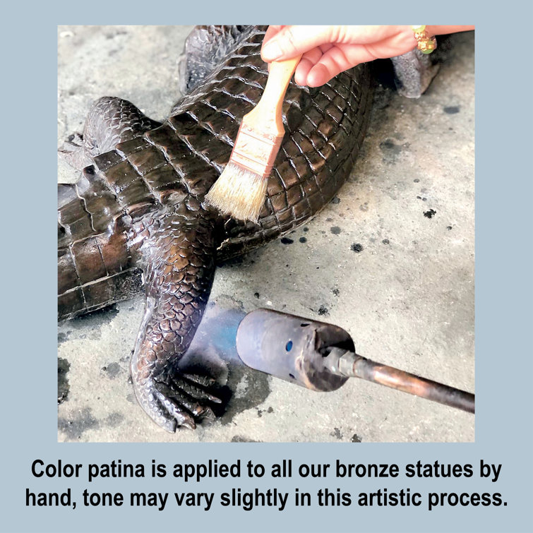 Giant Bronze Leaping Frog Garden Statue with Patina Finish