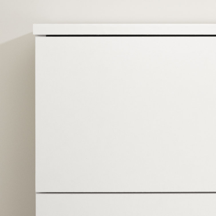 White Double Dresser with Extra Deep Drawers and Silver Handles