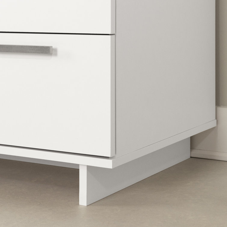 White Double Dresser with Extra Deep Drawers and Silver Handles