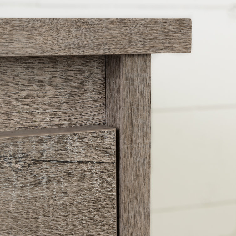 Weathered Oak Farmhouse Double Dresser with Six Drawers