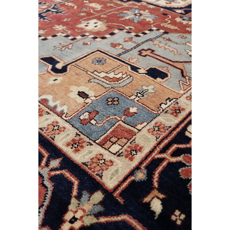 Hand-Knotted Black and Red Wool Oriental Rug, 8' x 10'