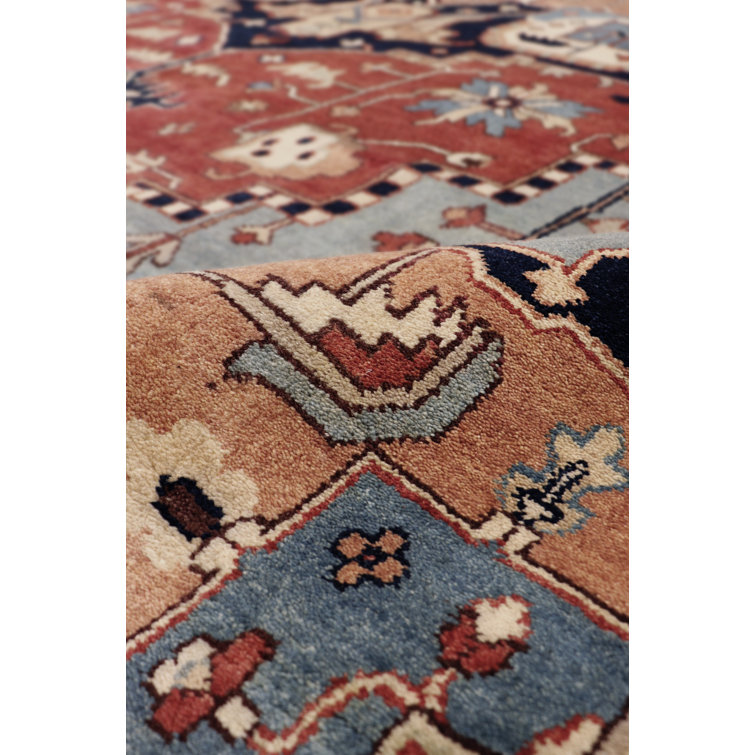 Hand-Knotted Black and Red Wool Oriental Rug, 8' x 10'