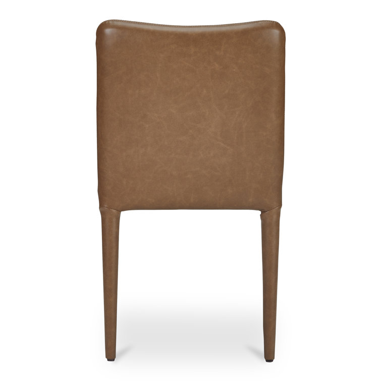 Brown High Back Upholstered Leather Dining Chair