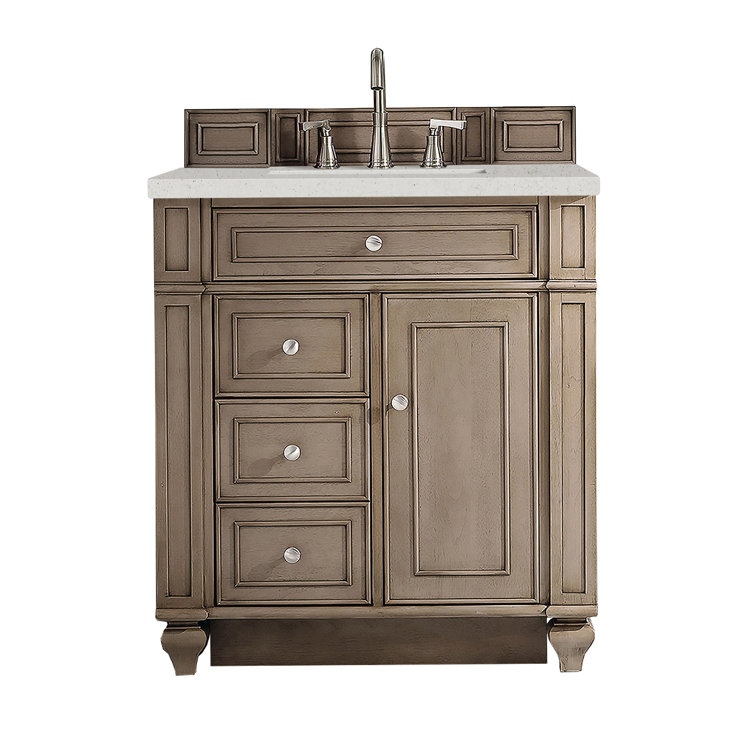 Bristol 30'' Dark Wood Single Vanity with Porcelain Sink