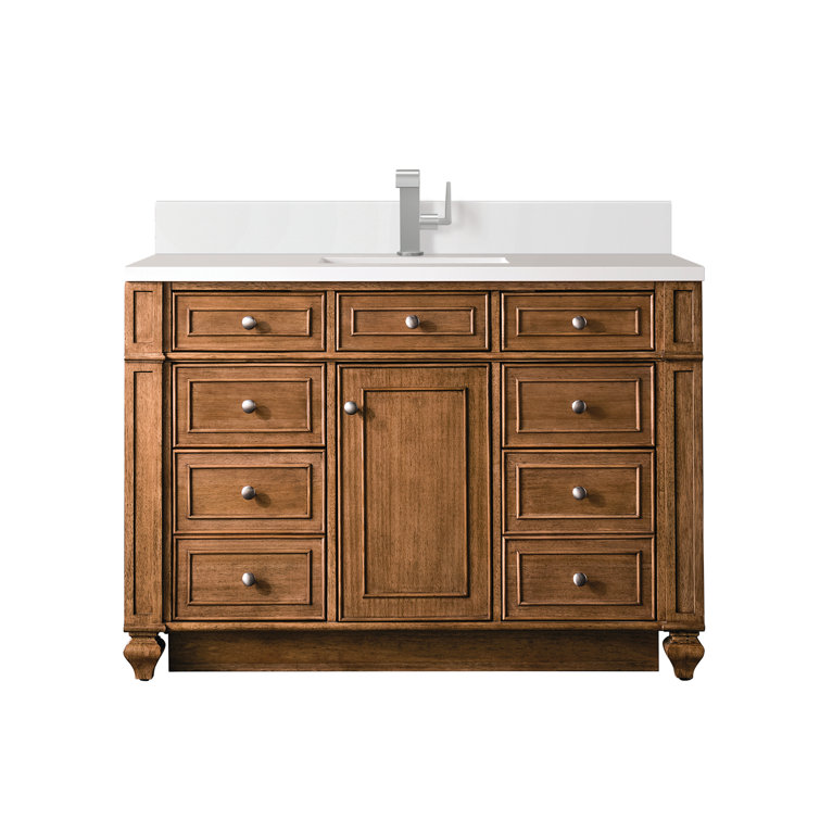 Saddle Brown 48" Single Vanity with Veneer Finish