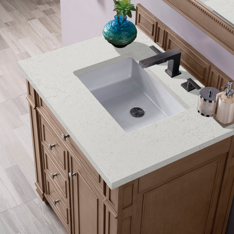 Bristol 30'' Dark Wood Single Vanity with Porcelain Sink