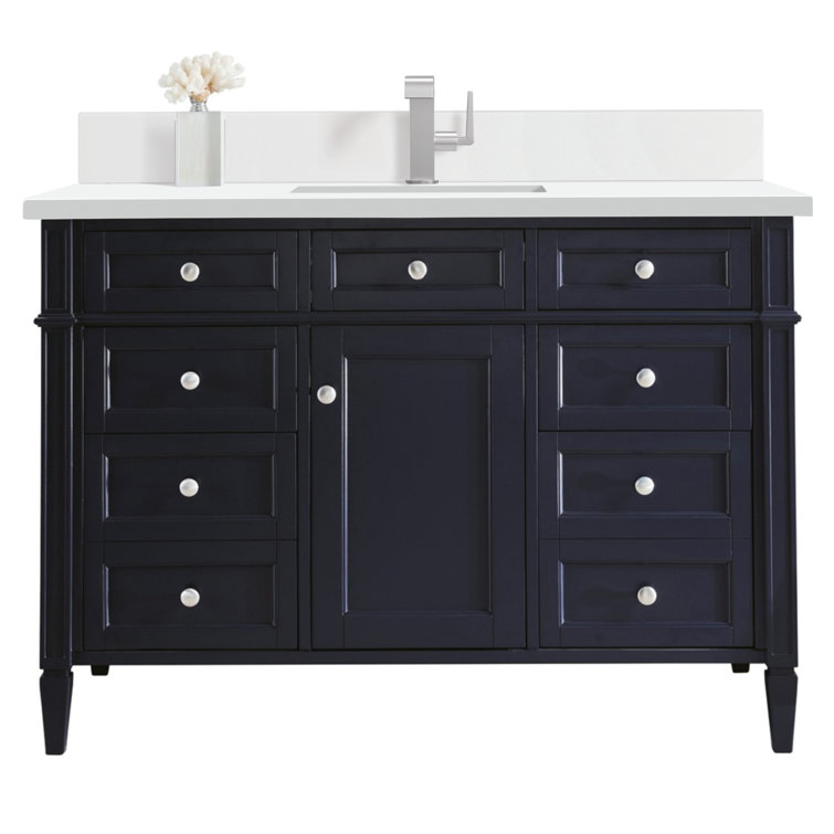 Victory Blue 48'' Transitional Solid Wood Single Vanity