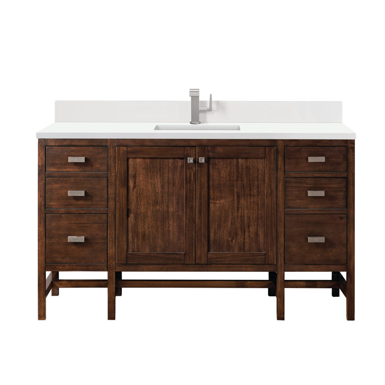 Addison 60" Dark Wood Single Bathroom Vanity with Drawers