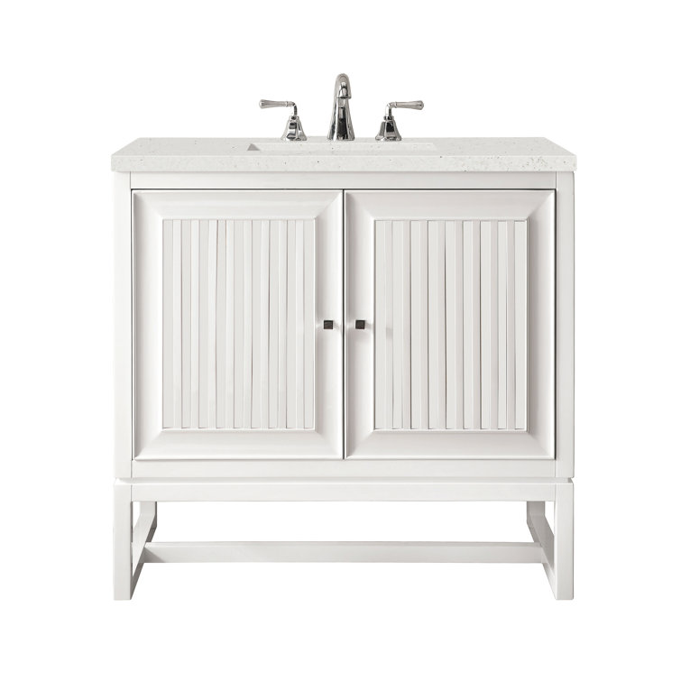 Athens 30" Glossy White Single Bathroom Vanity with Quartz Top