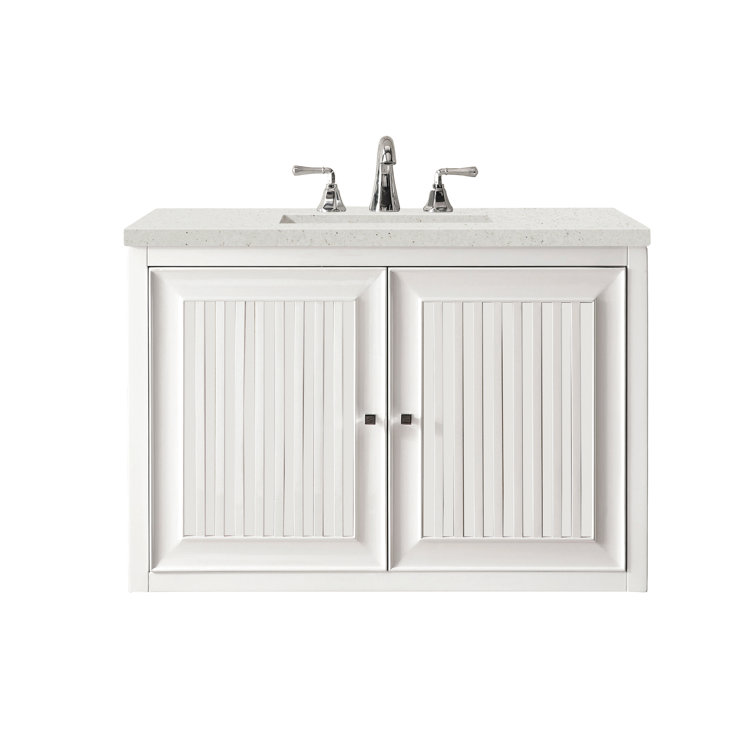 Athens 30" Glossy White Single Bathroom Vanity with Quartz Top