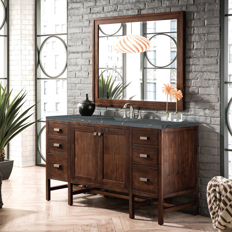 Addison 60" Dark Wood Single Bathroom Vanity with Drawers