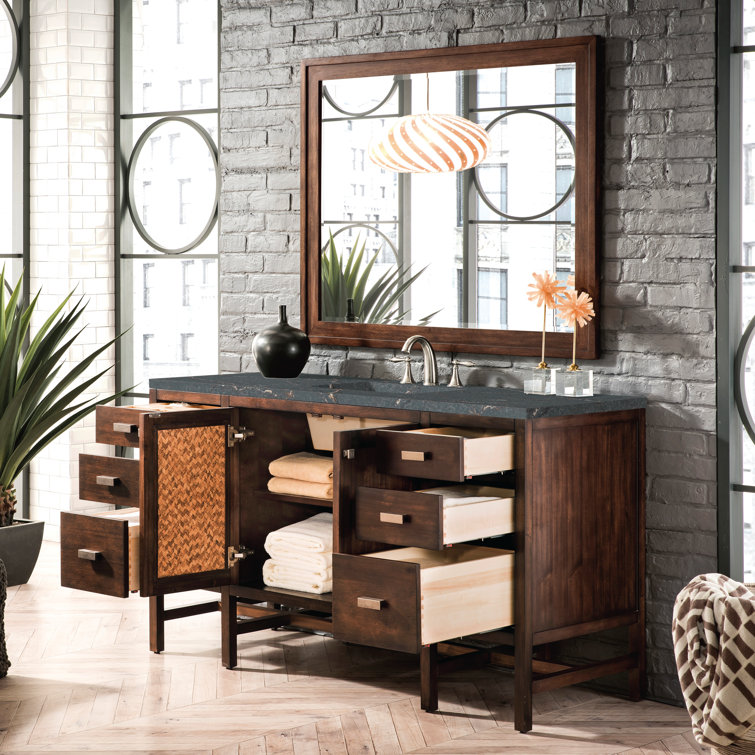 Addison 60" Dark Wood Single Bathroom Vanity with Drawers