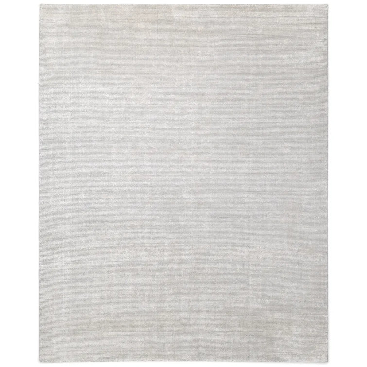 Gray Hand-Knotted Wool and Viscose Area Rug 8' x 10'