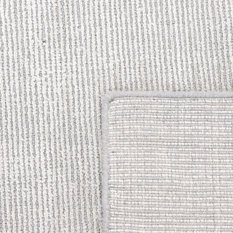 Gray Hand-Knotted Wool and Viscose Area Rug 8' x 10'