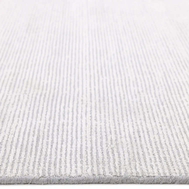 Gray Hand-Knotted Wool and Viscose Area Rug 8' x 10'