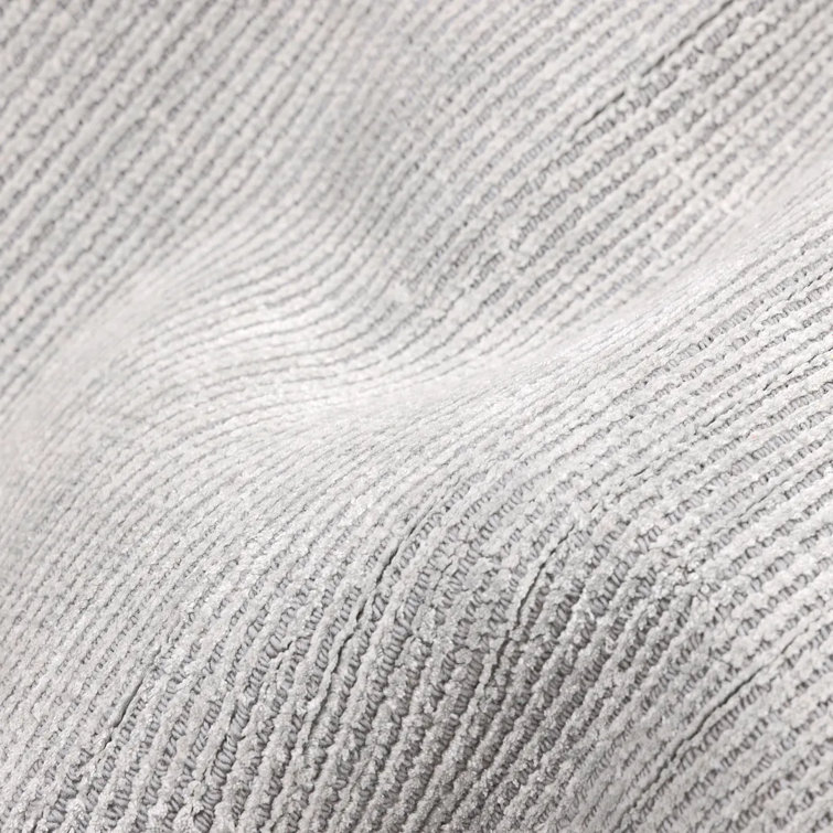 Gray Hand-Knotted Wool and Viscose Area Rug 8' x 10'
