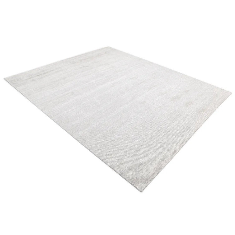 Gray Hand-Knotted Wool and Viscose Area Rug 8' x 10'