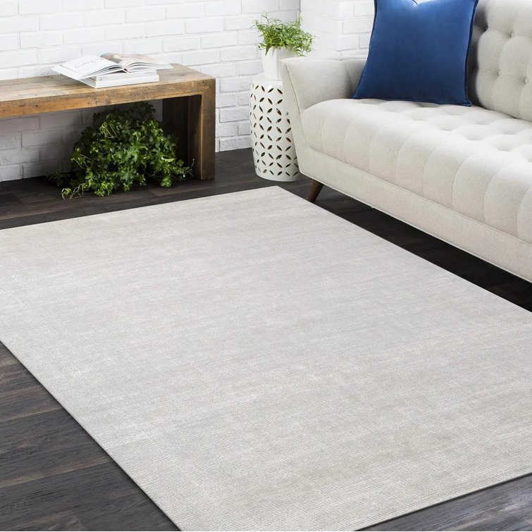 Gray Hand-Knotted Wool and Viscose Area Rug 8' x 10'