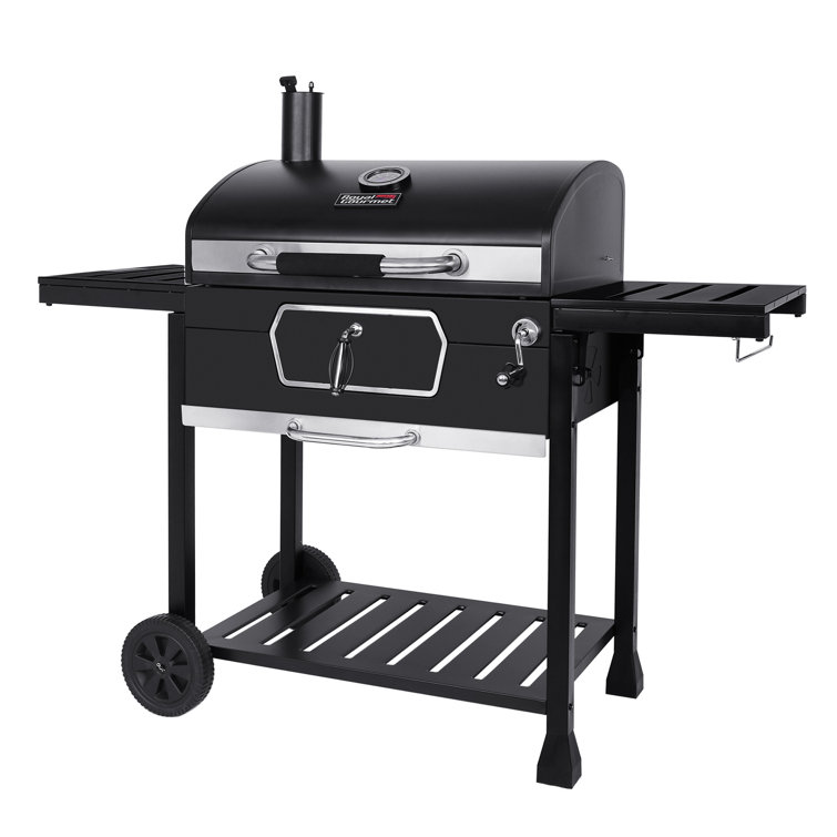 Royal Gourmet Black Stainless Steel 30-Inch Charcoal Grill with Smoker