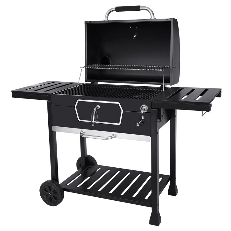 Royal Gourmet Black Stainless Steel 30-Inch Charcoal Grill with Smoker