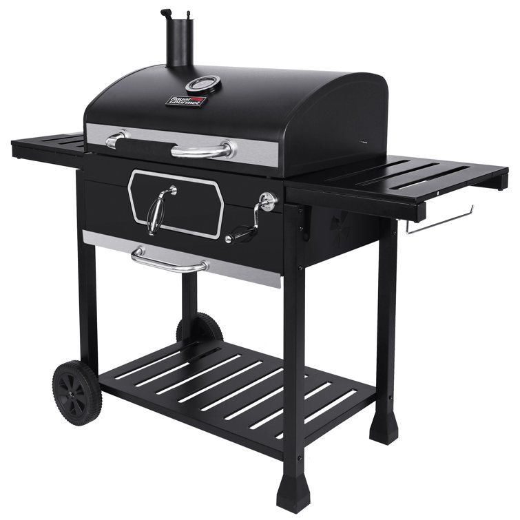 Royal Gourmet Black Stainless Steel 30-Inch Charcoal Grill with Smoker