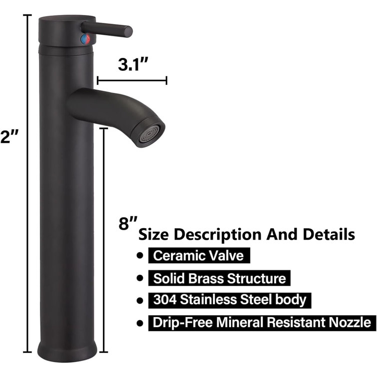 Rectangular White Ceramic Above-Counter Bathroom Sink with Faucet