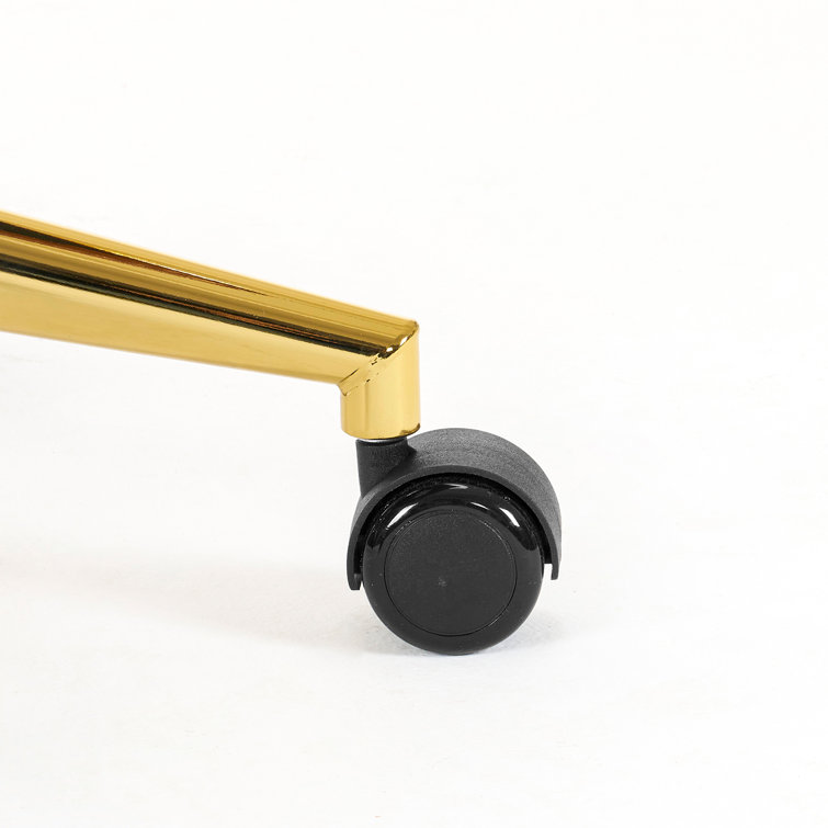 Camel High Back Leather Task Chair with Gold Frame