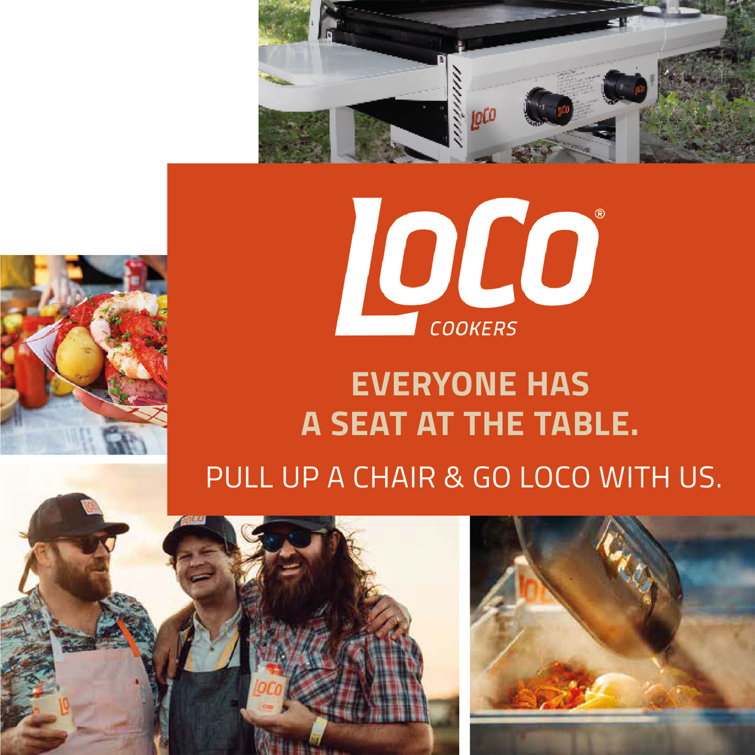 LoCo 26" White Propane Gas Griddle with Folding Shelves