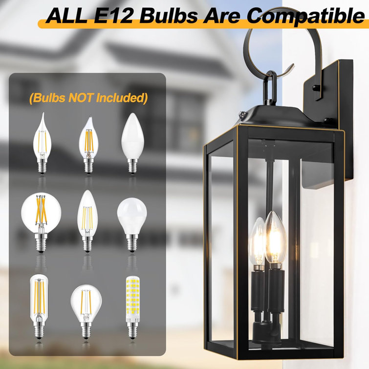 Black 19" Industrial Plug-In Lantern Wall Sconce with Glass