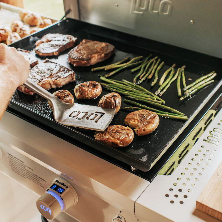 LoCo 26" White Propane Gas Griddle with Folding Shelves