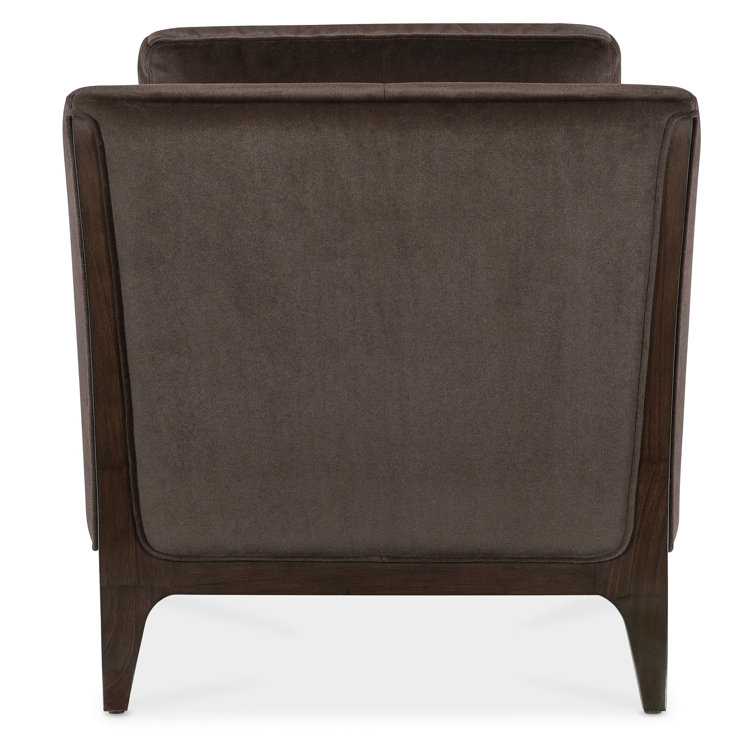 Sophia Mid-Century Brown Leather and Wood Armchair