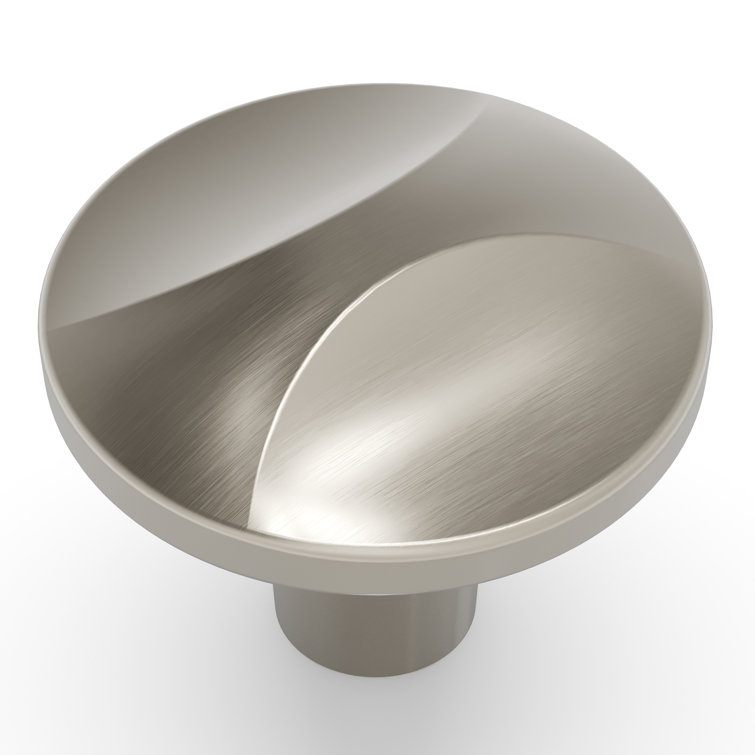Satin Nickel Round Cabinet Knob with Mounting Hardware