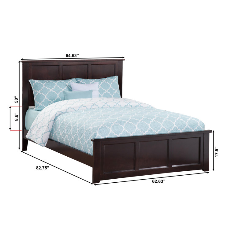 Madison Espresso Full Wood Platform Bed with Headboard