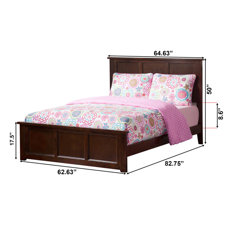 Madison Walnut Full Wood Platform Bed with Headboard