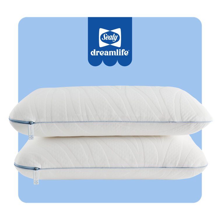 Sealy Dreamlife Standard White Memory Foam Pillow Set