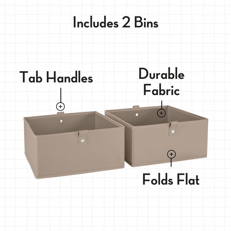 Taupe Fabric Collapsible Kids Storage Cube Set