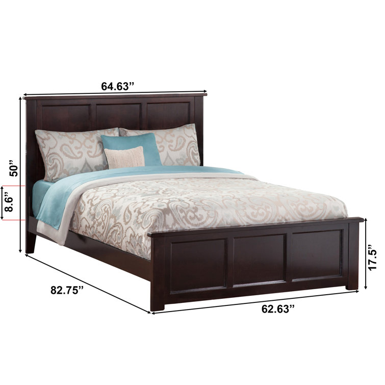 Madison Espresso Queen Wood Platform Bed with Headboard