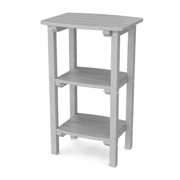 Light Gray Poly Lumber 3-Shelf Side Table