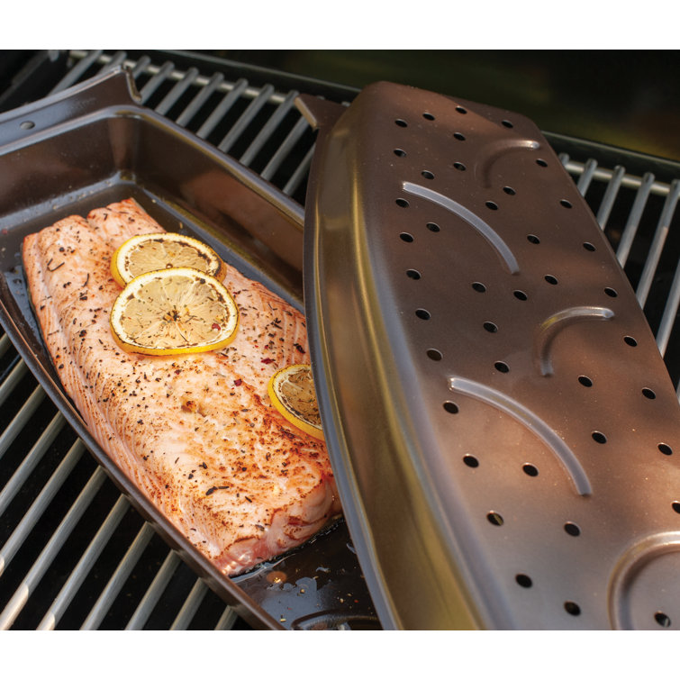 Black Aluminized Steel Grill Steam Bake Multi-Cooker