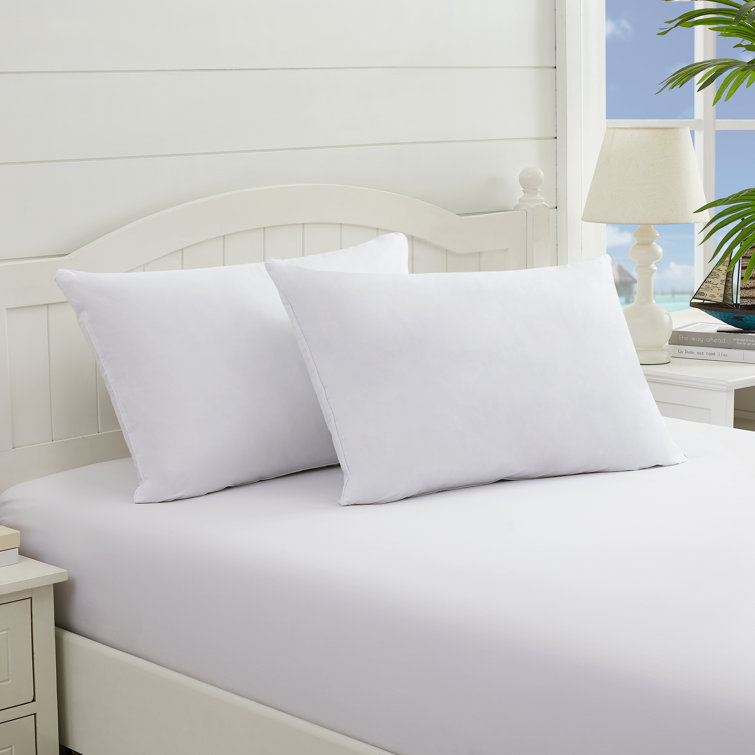 Queen White Hypoallergenic Polyester Down Alternative Pillow Set