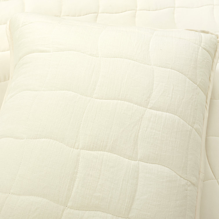 Pearl White Full/Queen Gauze Quilt Set