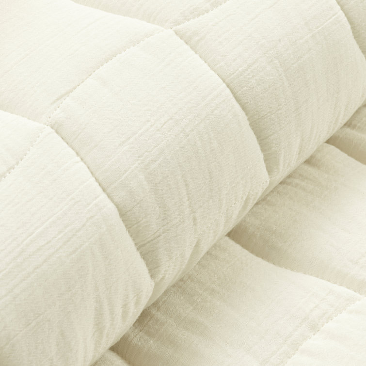 Pearl White Full/Queen Gauze Quilt Set
