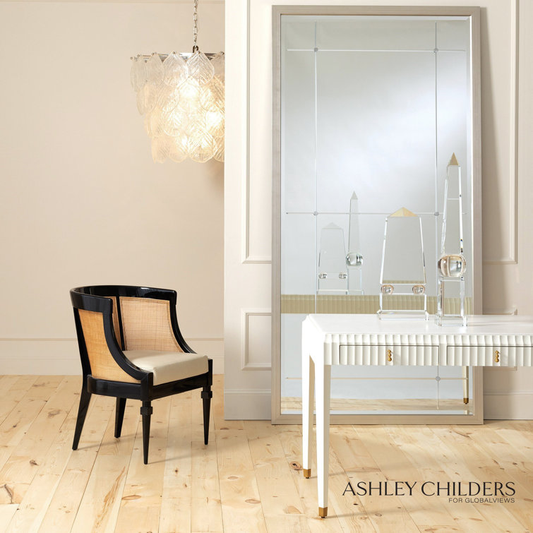 White Marble Top Writing Desk with Brass Pulls