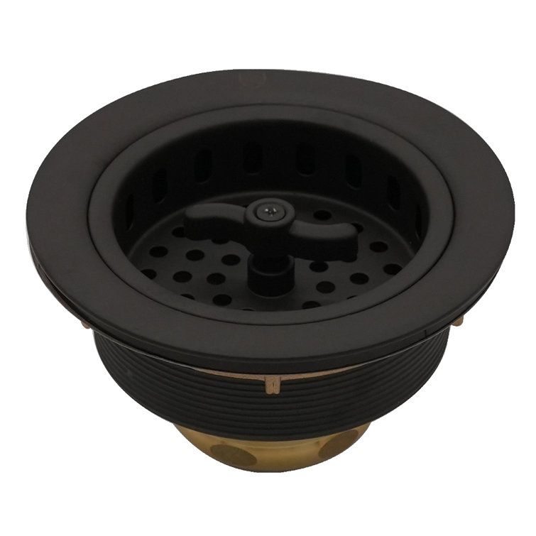 Matte Black Wing Nut Style Kitchen Sink Basket Strainer - 2-Pack