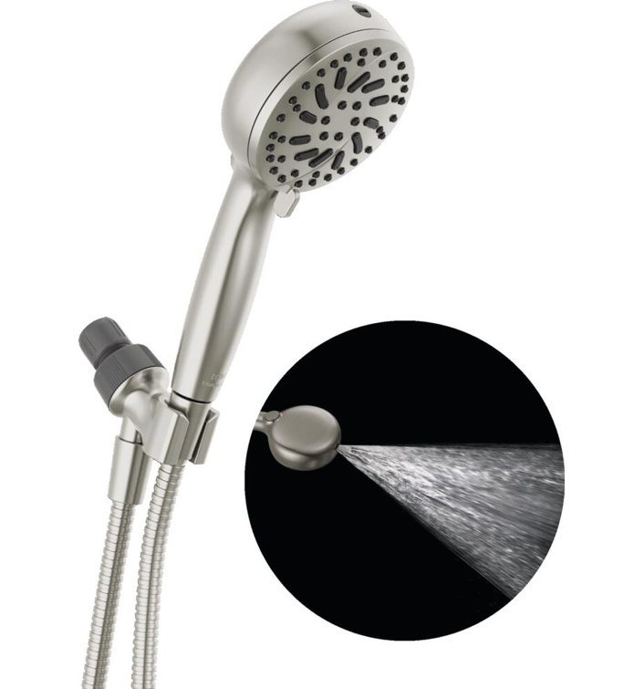 SpotShield Brushed Nickel Multi-Function Handheld Shower Head